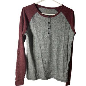 Cable Knit Sweater Grey and Red sz Medium